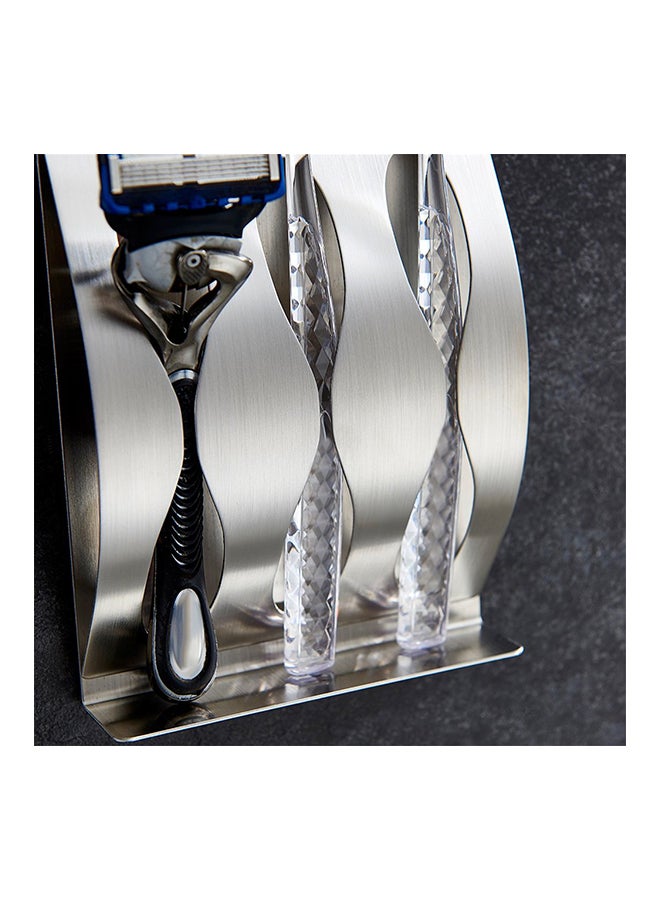 Generic Stainless Steel 3 Holes Toothbrush Holder Silver  - Image 3