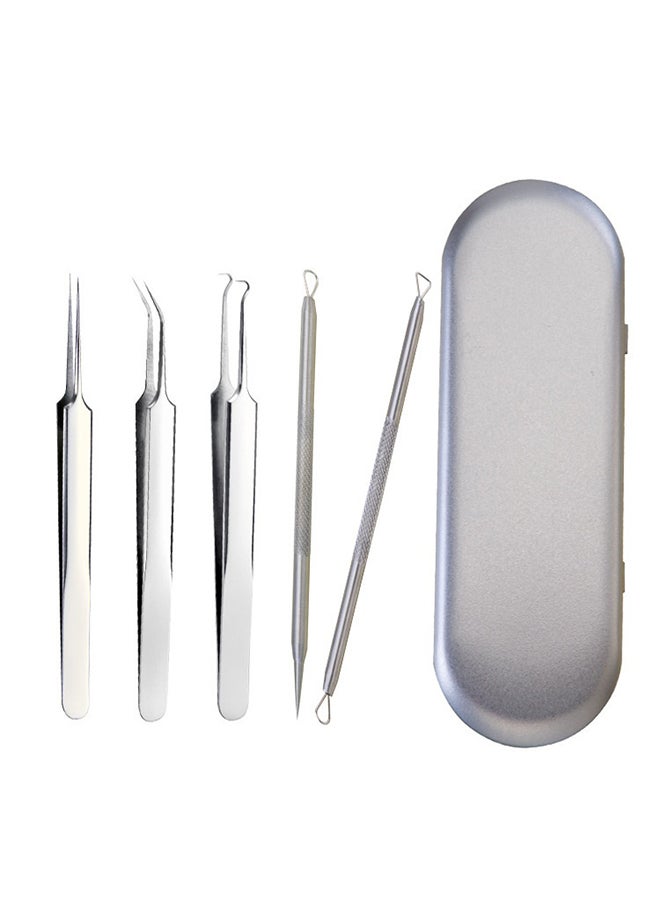 5-Piece Blackheads And Acne Remover Pins Silver