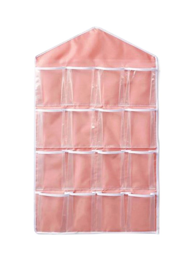 16 Pockets Door Hanging Closet Organizer Pink 700x400x20mm - Image 1