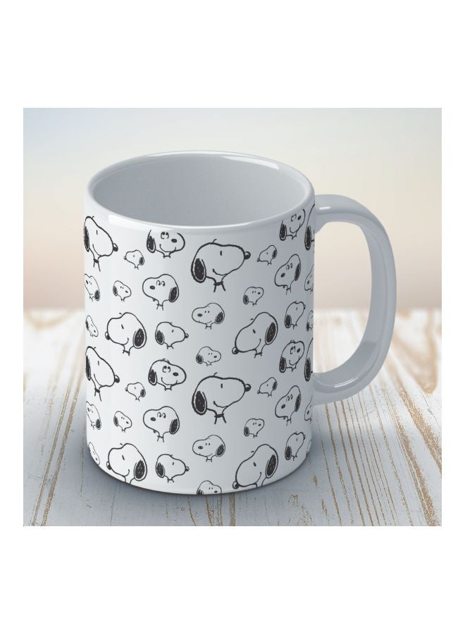Wackylicious Peanuts Snoopy Printed Coffee Mug White/Black 8.2x9.5cm - Image 3