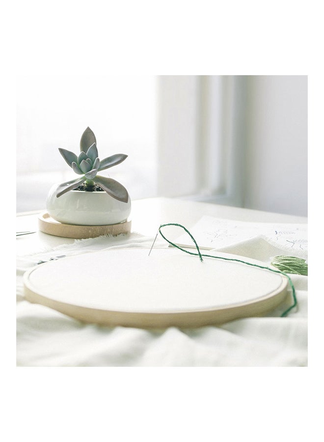 Round Handy Wooden Cross Stitch Machine Beige 13cm