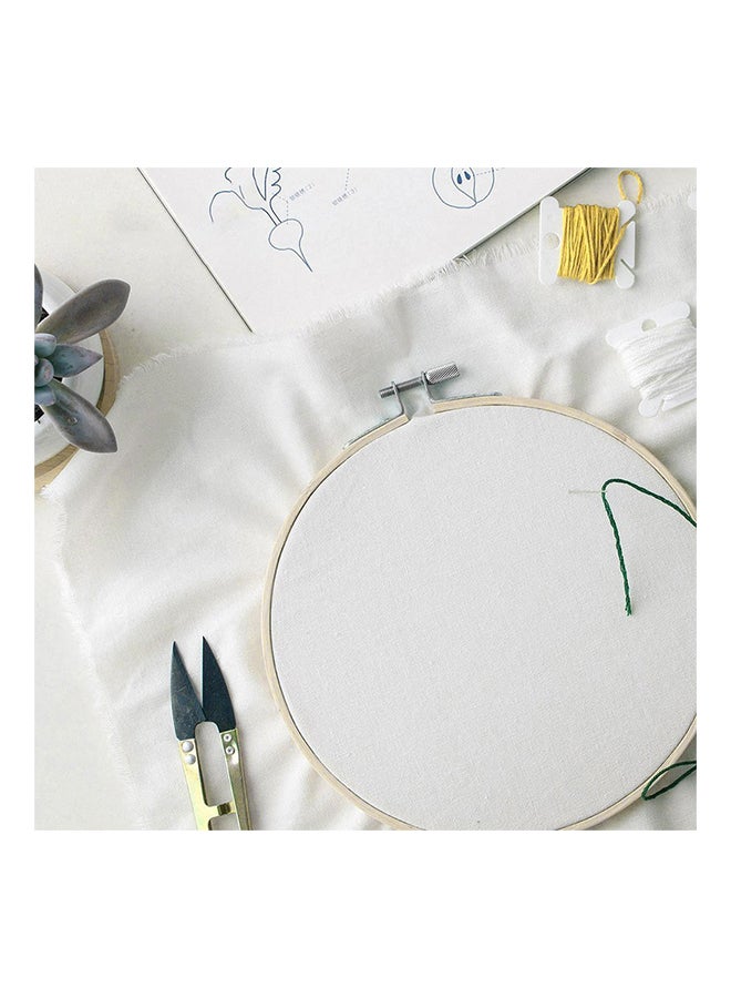 Round Handy Adjustable Wooden Cross Stitch Machine For Diy The Embroidery Beige 13cm - Image 2