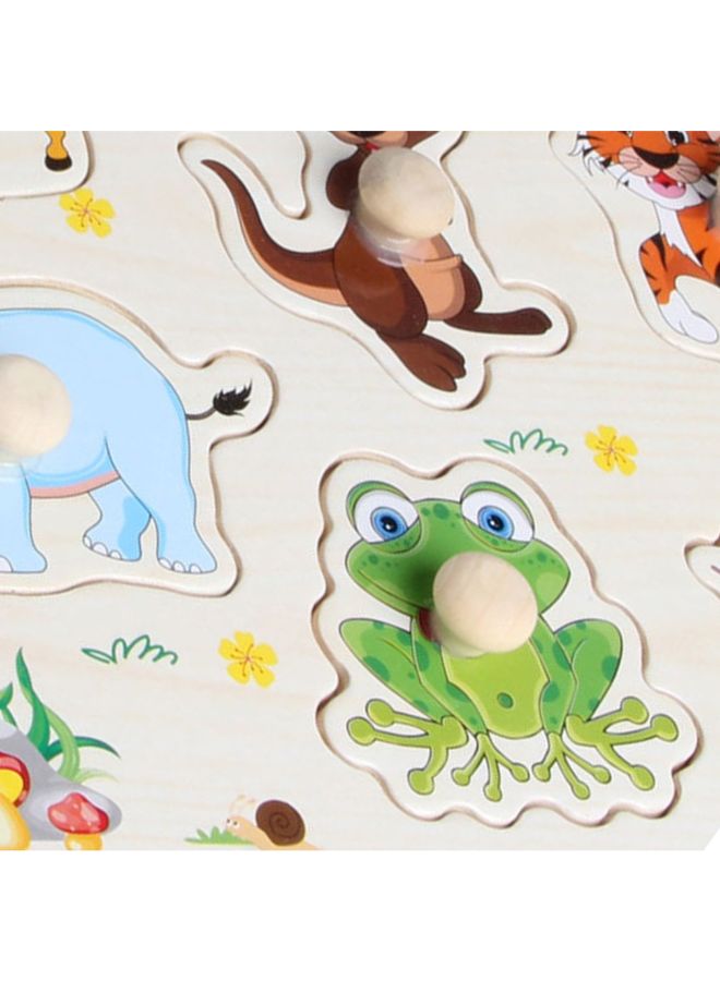 OCDAY - Cartoon Wooden Animals Jigsaw Puzzles Board - Image 1