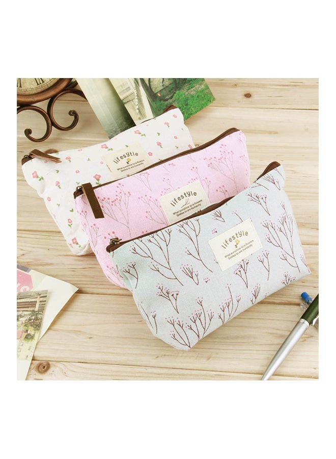 Generic Flower Printed Cosmetic Storage Box Pink - Image 3