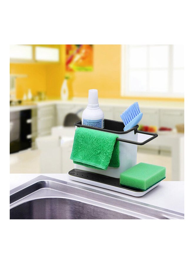 Household Kitchen Sponge Brush Holder Black/White 21x11.4x13.5centimeter - Image 2