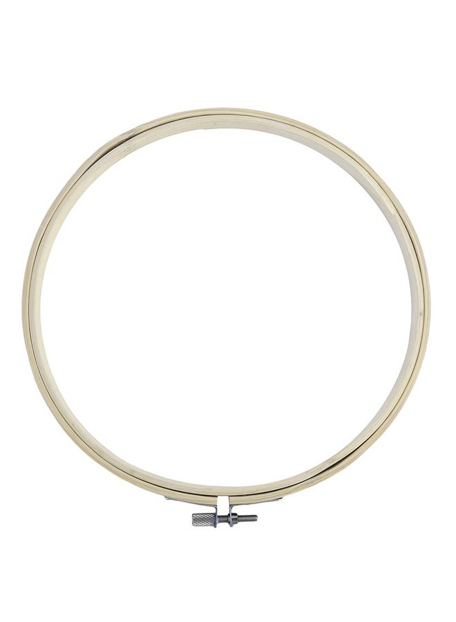 Round Handy Adjustable Wooden Cross Stitch Machine For Diy The Embroidery Beige 13cm - Image 1