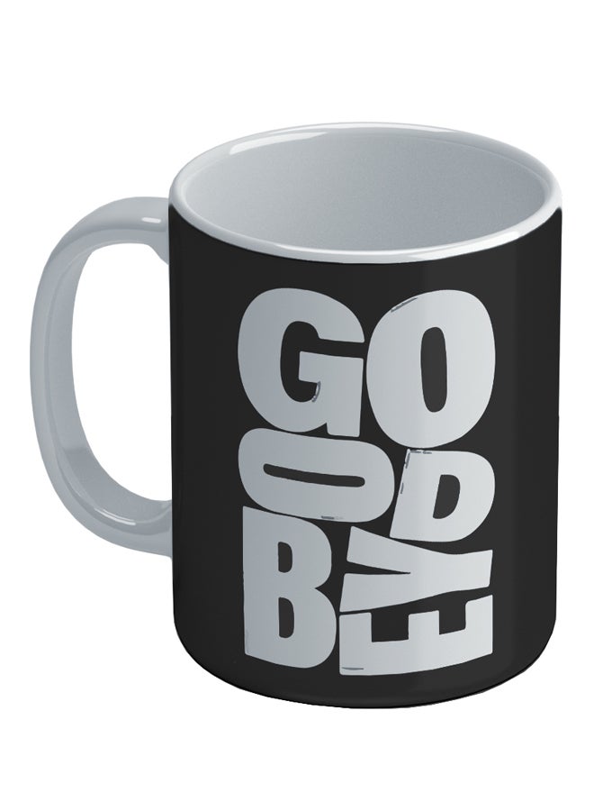 Wackylicious Goodbye Printed Coffee Mug Black/White 8.2x9.5cm - Image 1