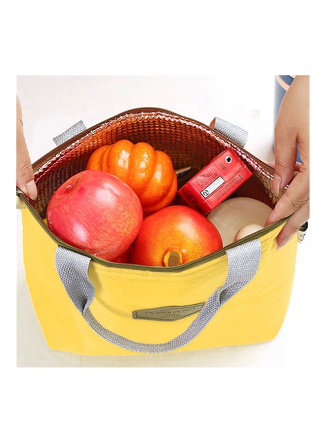Thermal Insulated Cooler Lunch Box Bag Yellow 28x11x20cm - Image 3