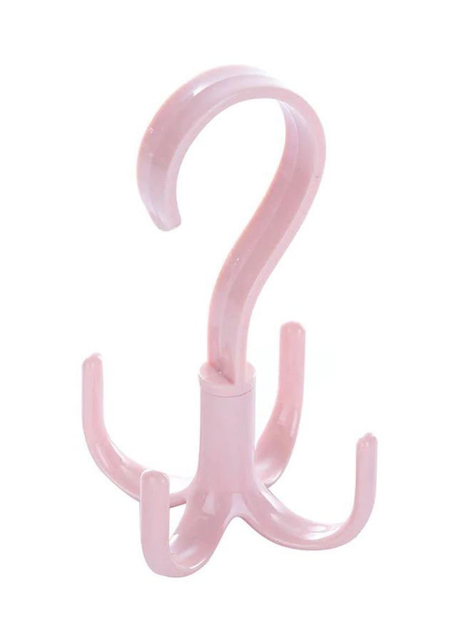 Plastic Four Clothes Storage Hook Pink 7x7x14cm