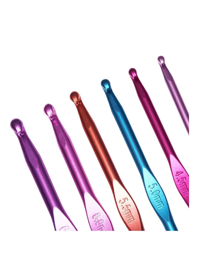 22-Piece Ergonomic Stainless Steel Yarn Knitting Needles Multicolour - Image 3