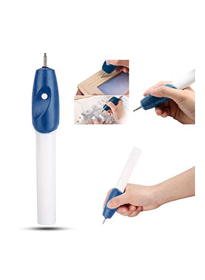 Electric Engraver Automatic Mini Engraving Pen Carving Tool Blue/White 17.5x3x3cm - Image 3