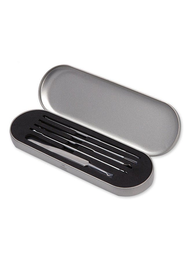 Generic 5-Piece Blackheads And Acne Remover Pins Set Silver 