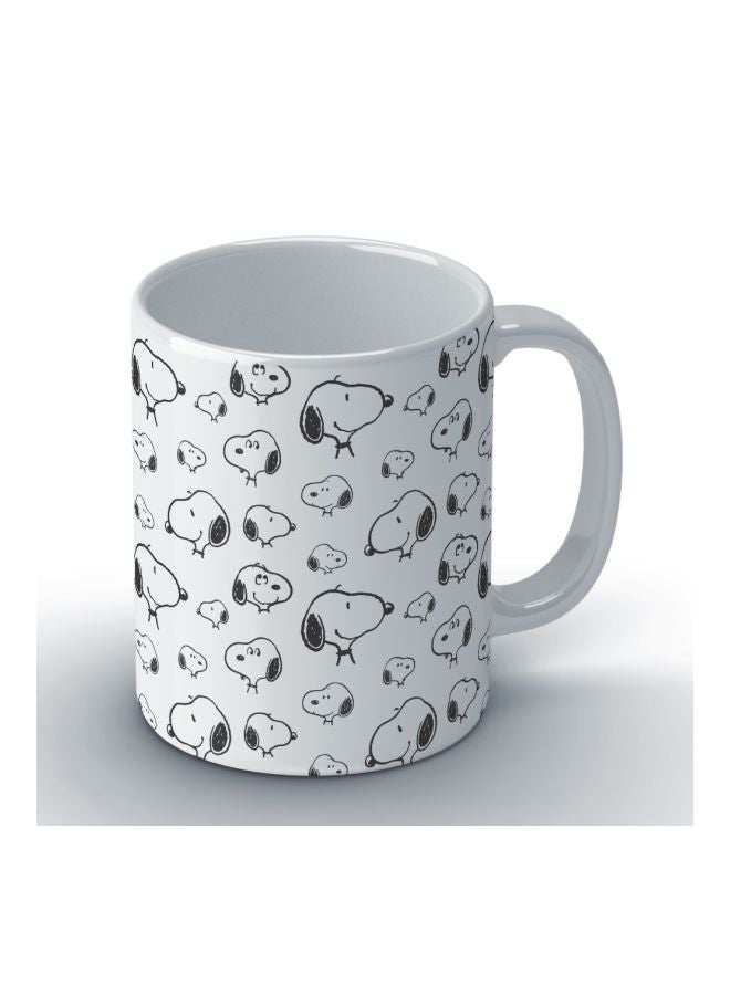 Wackylicious Peanuts Snoopy Printed Coffee Mug White/Black 8.2x9.5cm - Image 2