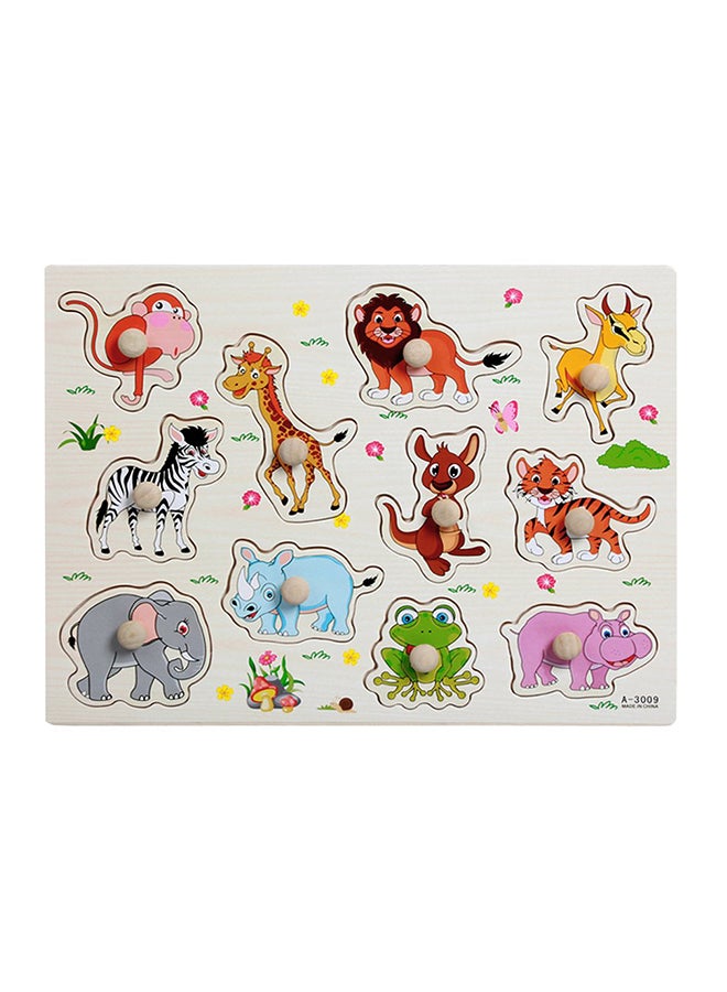 OCDAY - Cartoon Wooden Animals Jigsaw Puzzles Board - Image 1