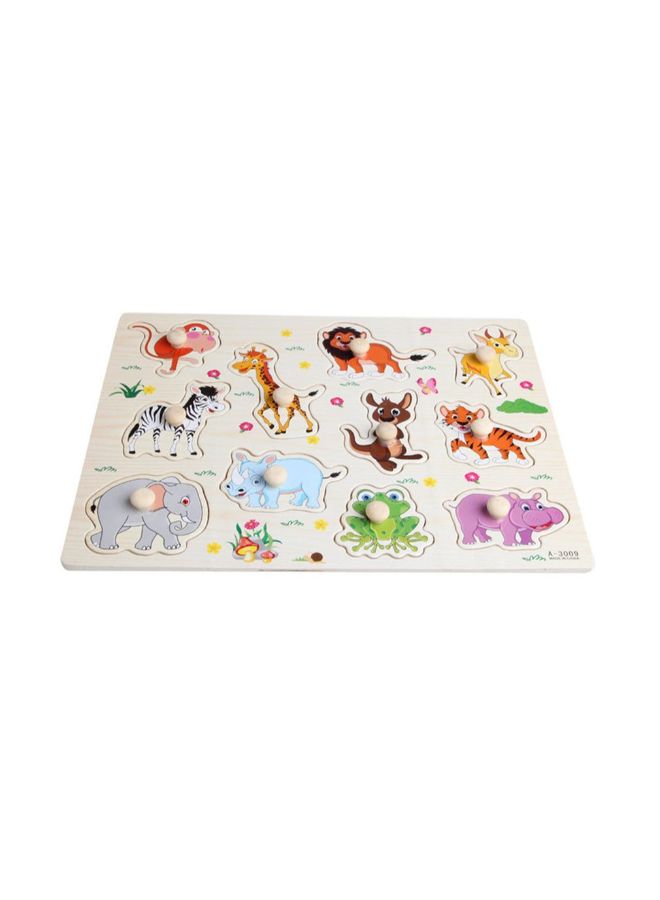 OCDAY - Cartoon Wooden Animals Jigsaw Puzzles Board - Image 1