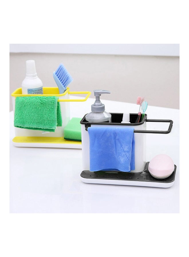 Household Kitchen Sponge Brush Holder Black/White 21x11.4x13.5centimeter - Image 3