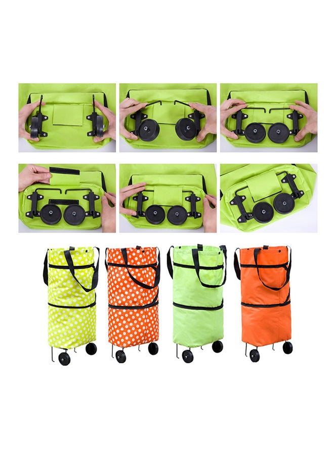 Lightweight Shopping Rolling Trolley Bag Orange - Image 3