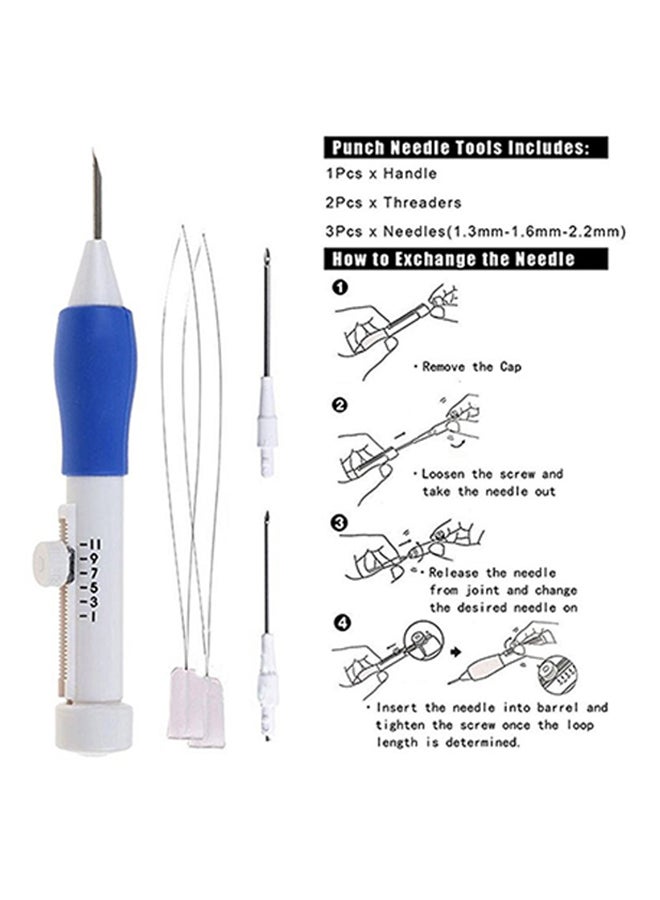 Generic - 2-Piece Needle Felting DIY Craft Set White/Blue - Image 1