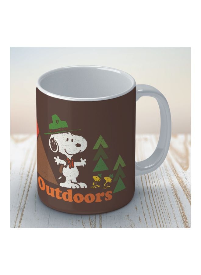 Wackylicious Peanuts Printed Coffee Mug Brown/Grey/Green 8.2x9.5cm - Image 3