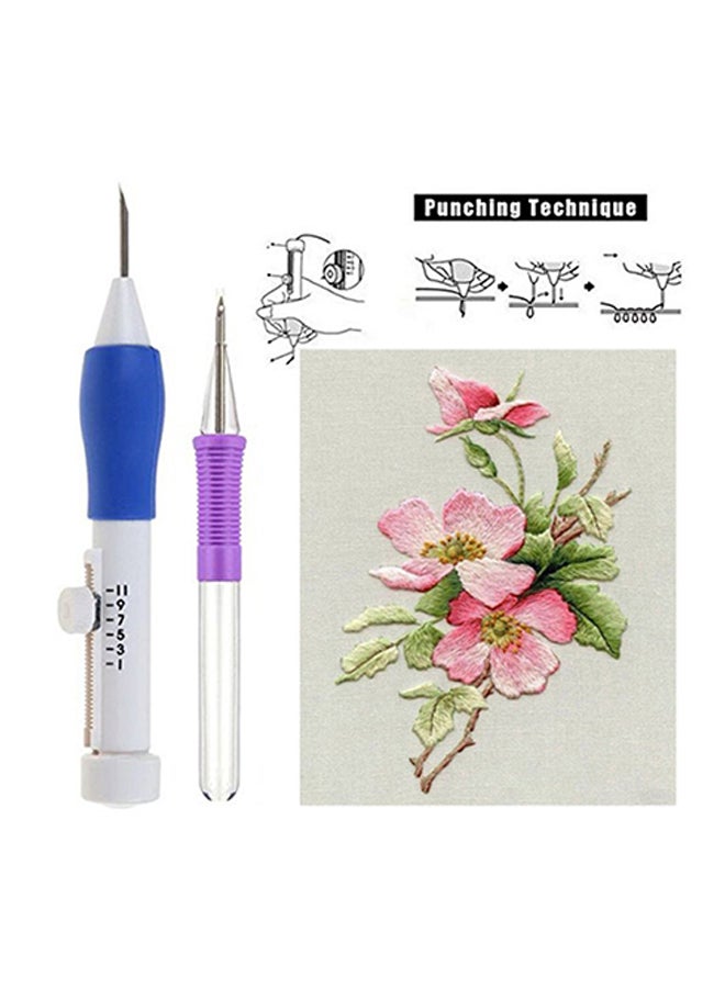 Generic - 2-Piece Needle Felting DIY Craft Set White/Blue - Image 1