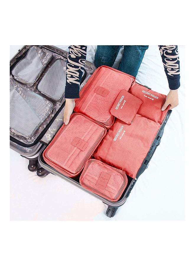 6-Piece Travel Storage Bag Set Pink - Image 2