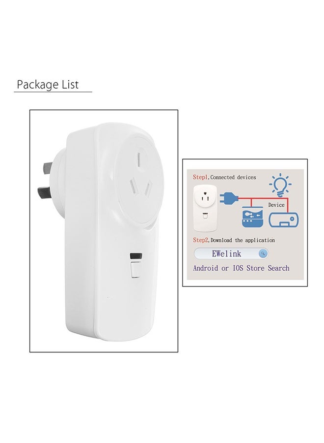 Wifi Smart AU Plug Power Wireless Remote Control Smart Socket White 10.8cm