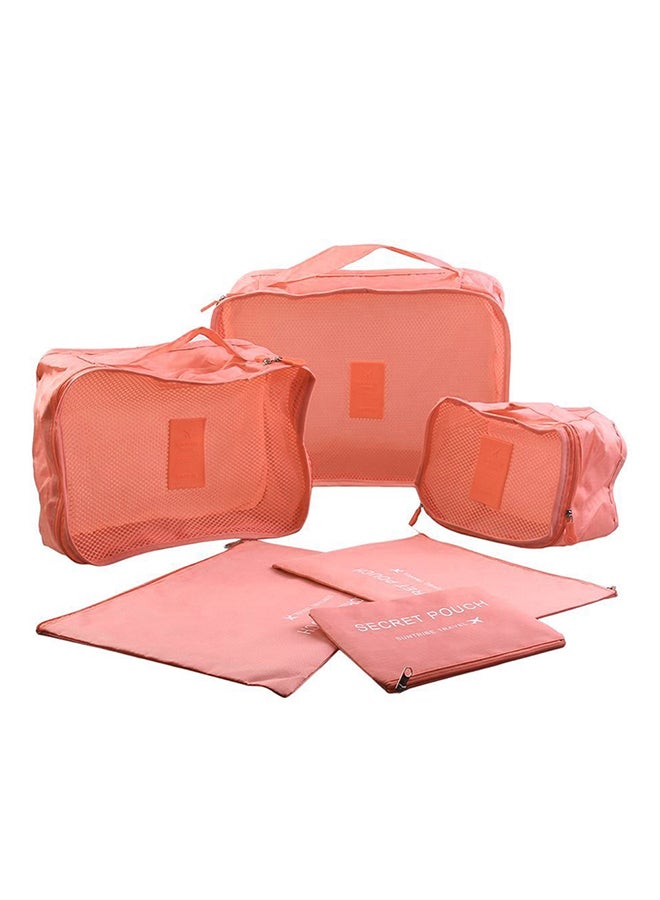 6-Piece Travel Storage Bag Set Pink - Image 1