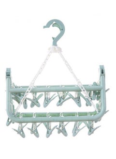 Generic 32 Clips Folding Clothes Hanger Green 325x325x175mm  - Image 1