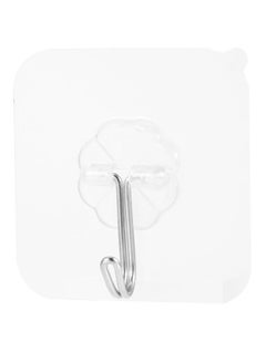Generic Adhesive Waterproof Steel Wall Hook White/Silver 6x6centimeter  - Image 1