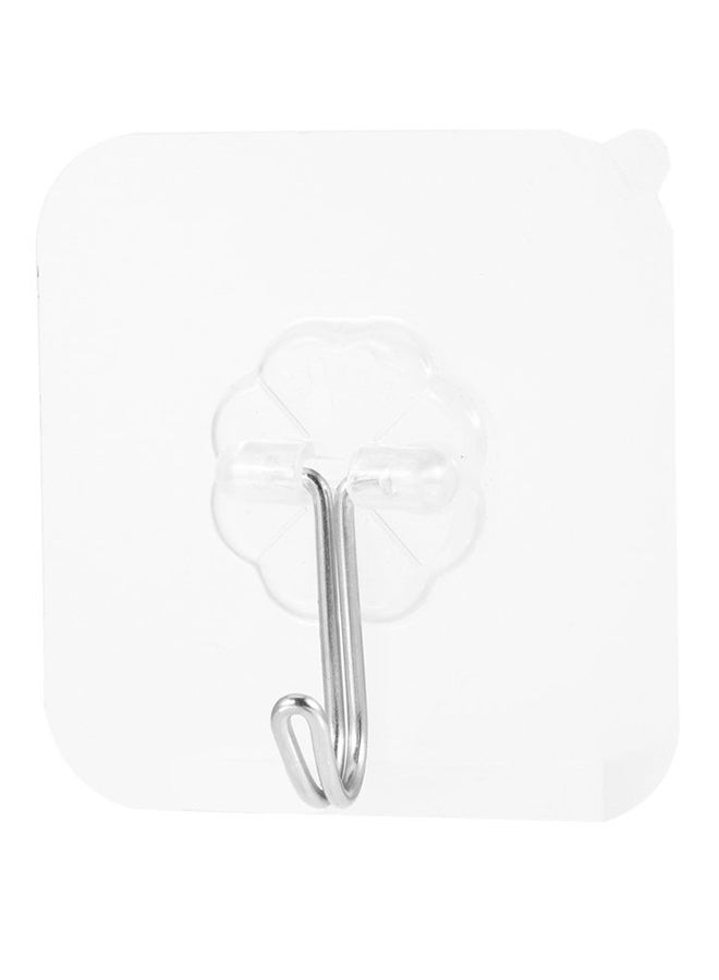 Adhesive Waterproof Steel Wall Hook White/Silver 6x6centimeter  - Image 1