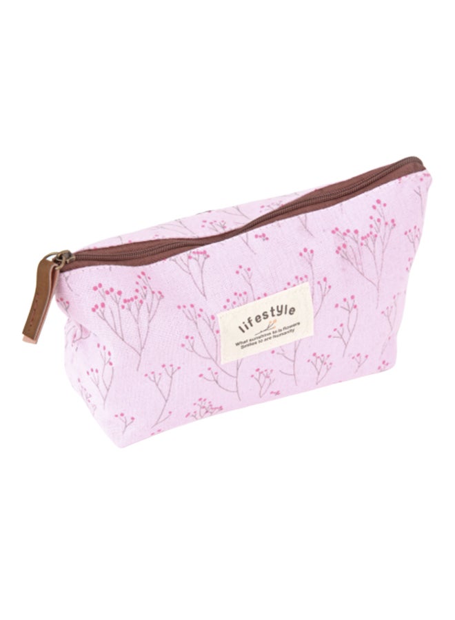 Generic Flower Printed Cosmetic Storage Box Pink - Image 1