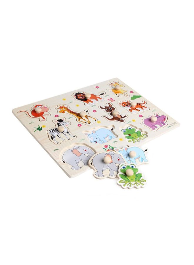 OCDAY - Cartoon Wooden Animals Jigsaw Puzzles Board - Image 1