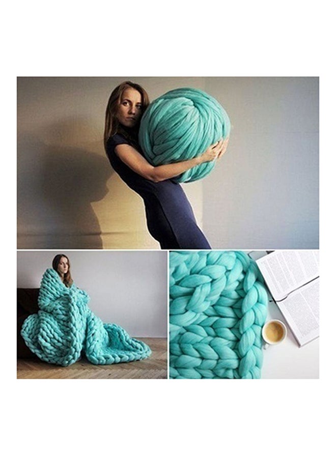Wool Blend Sweater Coarse Yarn Blue 40000x20mm  - Image 3
