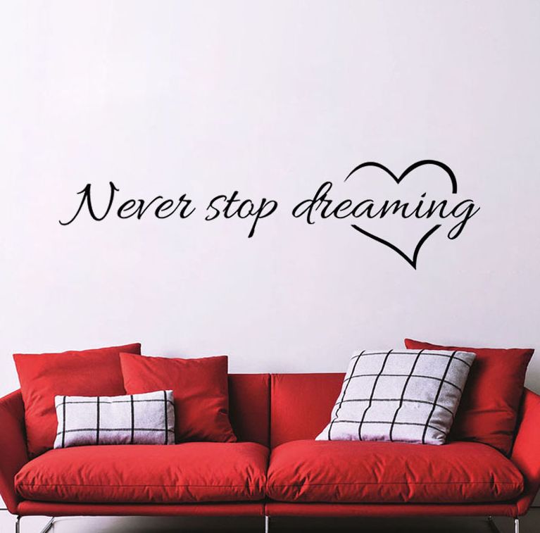 Never Stop Dreaming Wall Sticker Black 57 x 15cm - Image 2