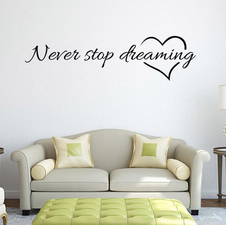 Never Stop Dreaming Wall Sticker Black 57 x 15cm - Image 4