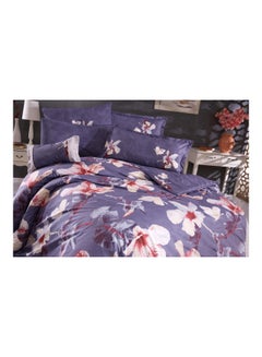 4-Piece Florist Duvet Cover Set Cotton Purple/Beige/Red King - v1556604741/N24559362A_6