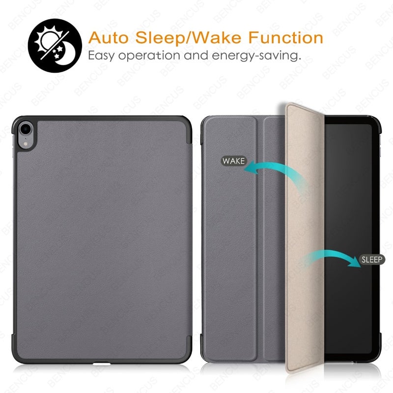 آي تيلكر غطاء من جلد البولي يوريثان الحراري لجهاز آي باد برو الجديد (2018) بشاشة قياس 11 بوصة وردي/ أزرق/ أرجواني - Image 2