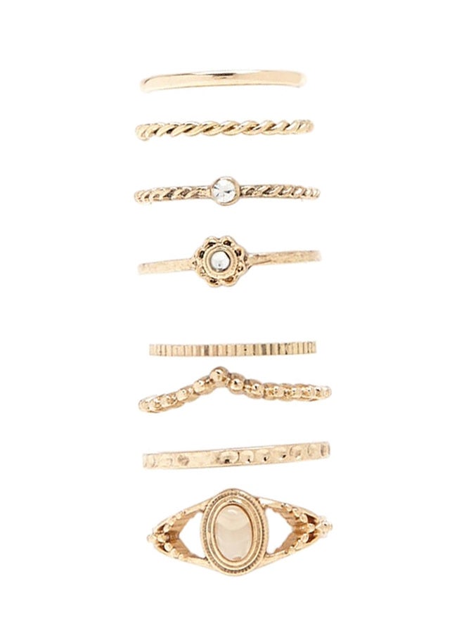 FOREVER 21 8-Piece Rhinestone And Faux Gem Studded Ring - Image 2