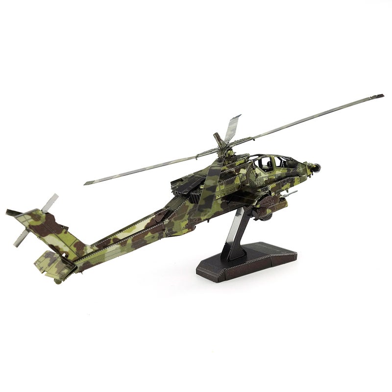 لعبة بناء وتركيب قطع تعليمية على شكل مروحية ثلاثية الأبعاد بنمط مموه يمكنك تركيبها بنفسك طراز T2649 - Image 5