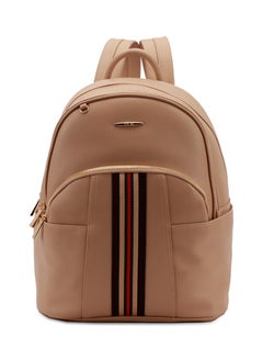 YUEJIN Faux Leather Fashion Backpack Apricot  - Image 1