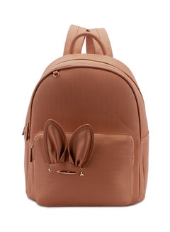 Faux Leather Fashion Backpack Apricot