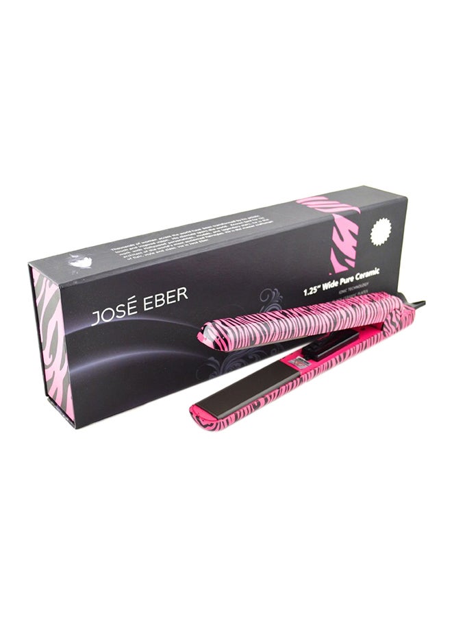 JOSE EBER Electric Hair Flat Iron Straightener Pink/Black 1.25inch 