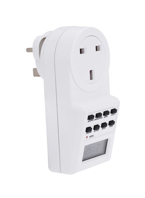 Digital LCD Electronic Plug-in Programmable Timer White 0.178kg