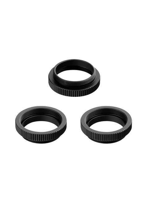 3-Piece C To CS Mount Adapter Thread Set Black 0.015kg