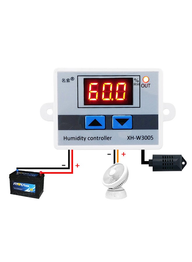 Digital Humidity Controller Hygrometer Switch with Sensor Multicolour 0.068kg