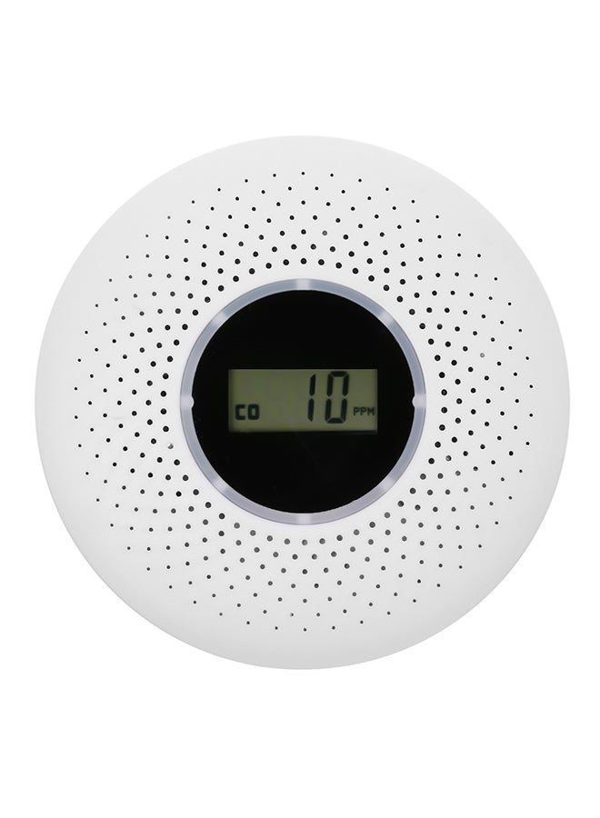2-In-1 LCD Display Carbon Monoxide And Smoke Combo Detector White 0.174kg