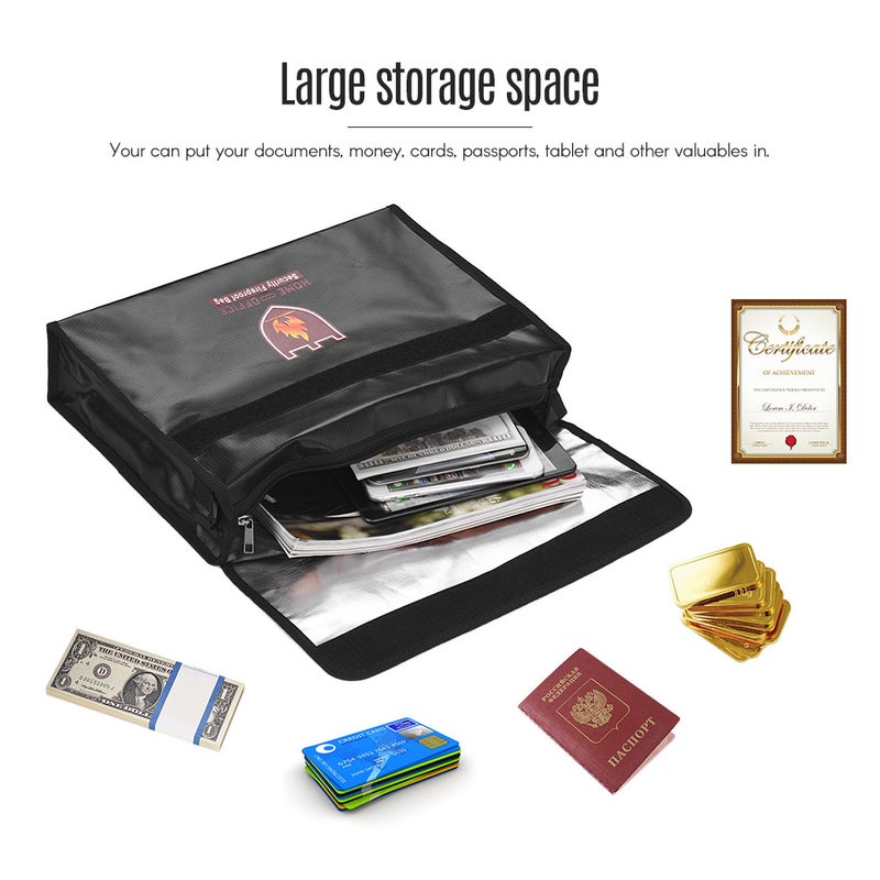 Generic - Fireproof Document Bag Black/Red - Image 1