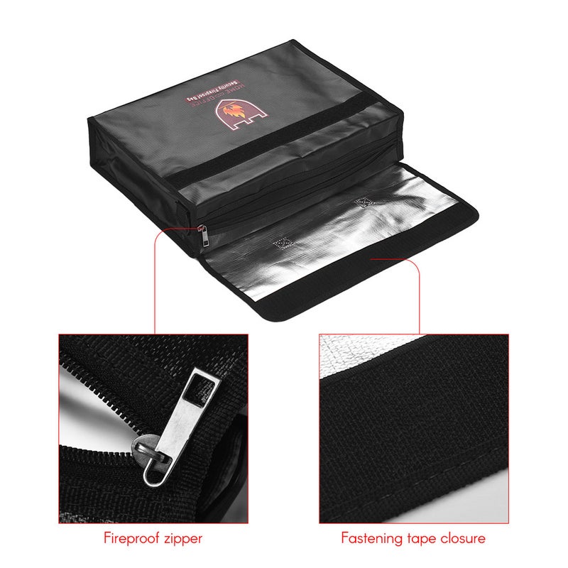 Generic - Fireproof Document Bag Black/Red - Image 1