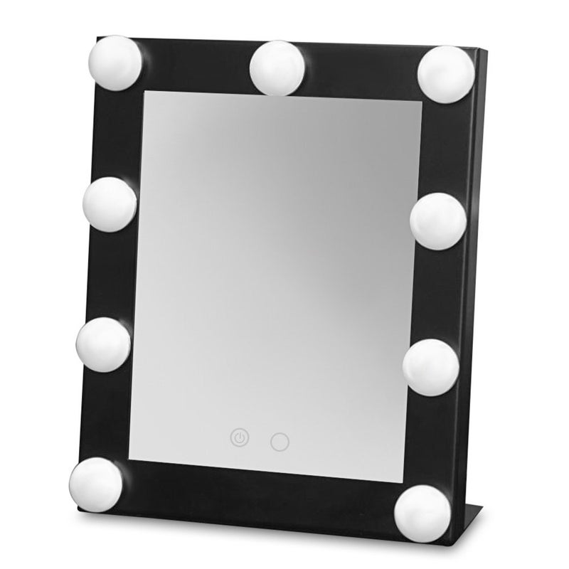 مرآة مكياج محمولة مصغرة بإضاءة LED أسود / شفاف - Image 2