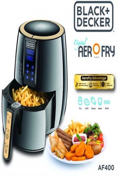 Black+Decker 4 Liter Digital Air Fryer AerOfry, Black - AF400-B5 